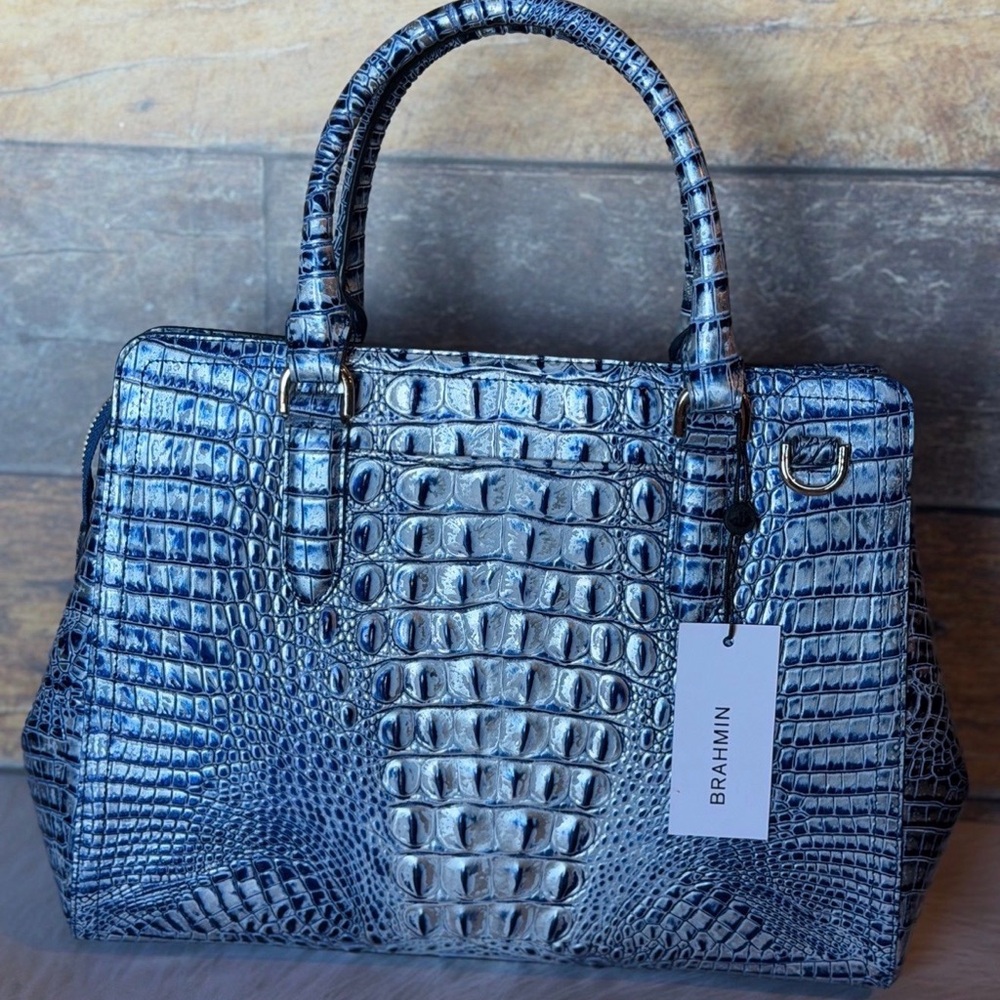 NWT Brahmin Costal Blue Small Finley handbag - Picture 6 of 15